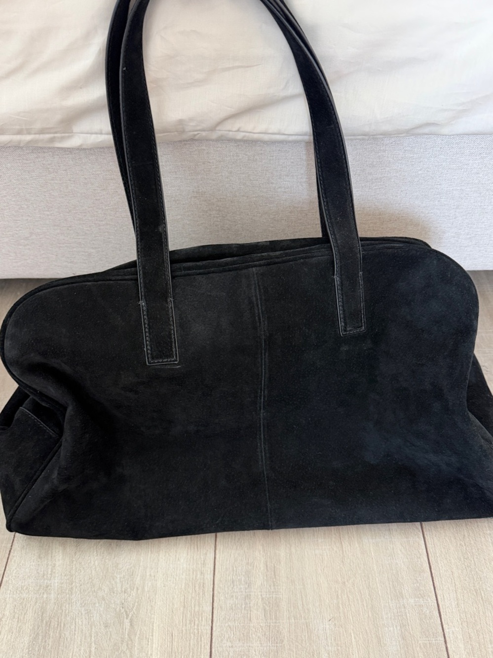 Zara Black Suede Duffel Bag - Picture 7 of 9